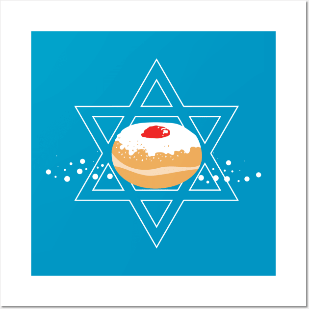 Hanukkah Jelly Donut WPH MEDIA Wall Art by WPHmedia